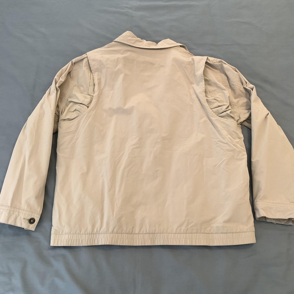 L.L. Bean Jacket Mens LT Tall Beige Lined Microfiber‎ Windbreaker Zip Pockets - Picture 6 of 7